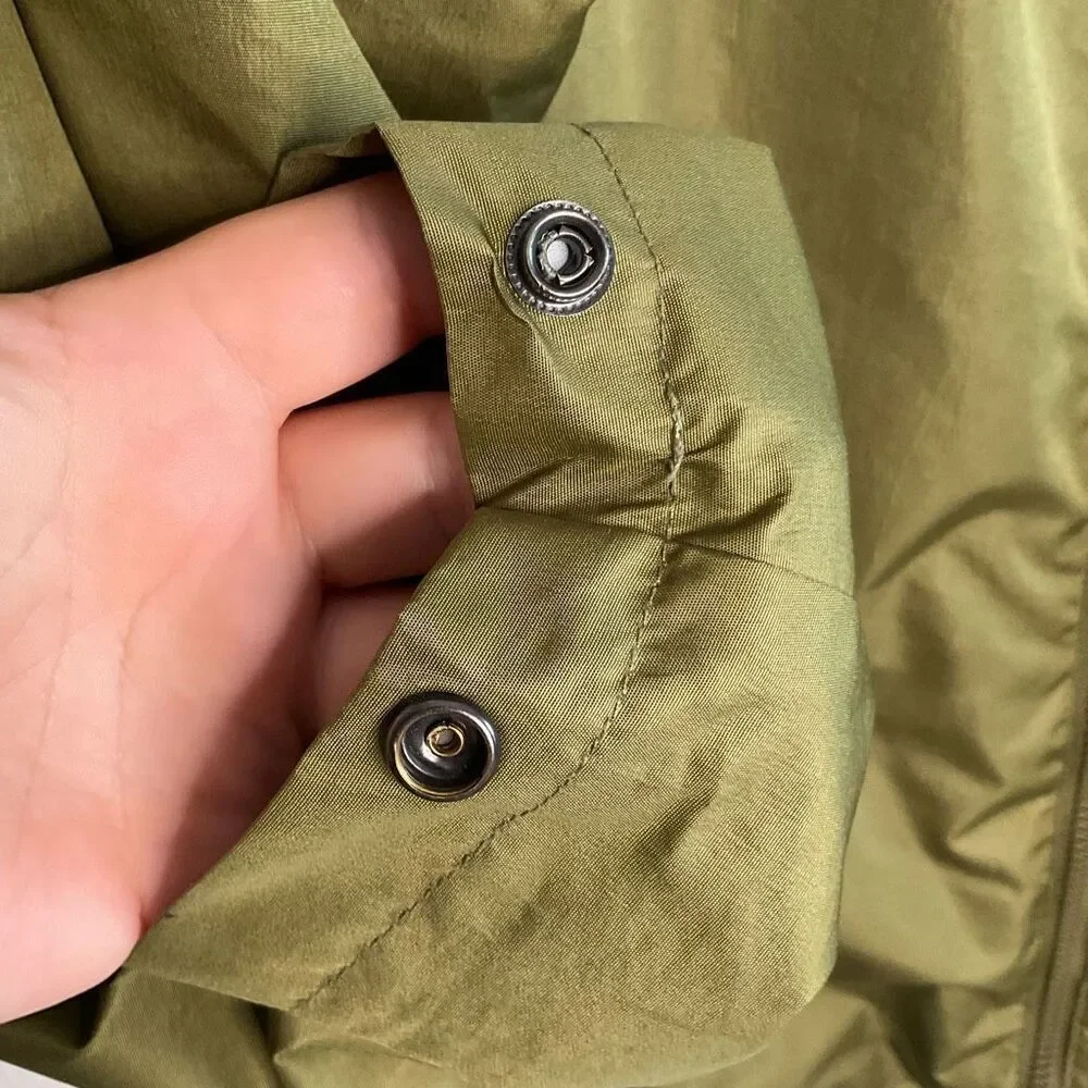 Iceburg Raincoat Mens Large Khaki‎ Olive Green lightweight Hooded Jacket Outdoor